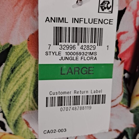 JM Collection Size Large Animal Print and Floral Tunic Embellished Neckline NWT - Picture 11 of 16